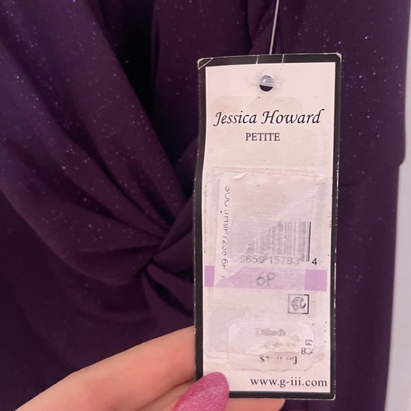 Purple sparky dress by Jessica Howard petite - Picture 3 of 4